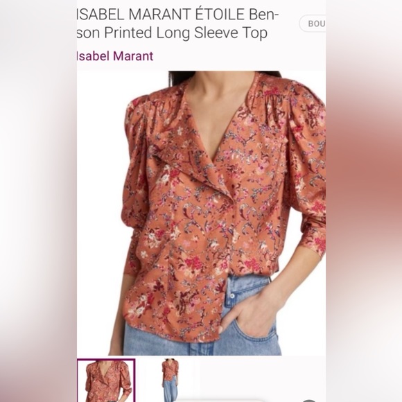 Isabel Marant Floral Printed Blouse in Orange and Red - Picture 1 of 4